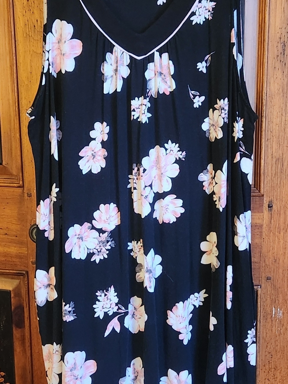 Secret Treasures Black Floral Sleeveless Dress